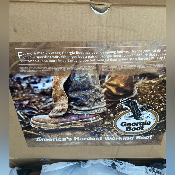 Georgia Boot Carbo-Tec LT Steel Toe Waterproof Pull On Work Boot Black & Brown. - Picture 3 of 9